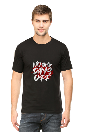 No Days Off: Black Unisex Gym Tee